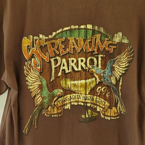 Newport Blue T-Shirt Men's Medium Screaming Parrot Margarita Bar & Grill Brown - Picture 5 of 7